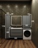 Тумба подвесная STYLE LINE "Бергамо мини 90" (2 ящ.) Люкс антискрейтч серый, PLUS с раковиной Каре Люкс МИНИ 900х350