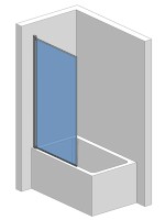 Шторка на ванну 900*1400мм.(левая), стекло 6мм, цвет профиля матовый черный. Декоративная линия по периметру.