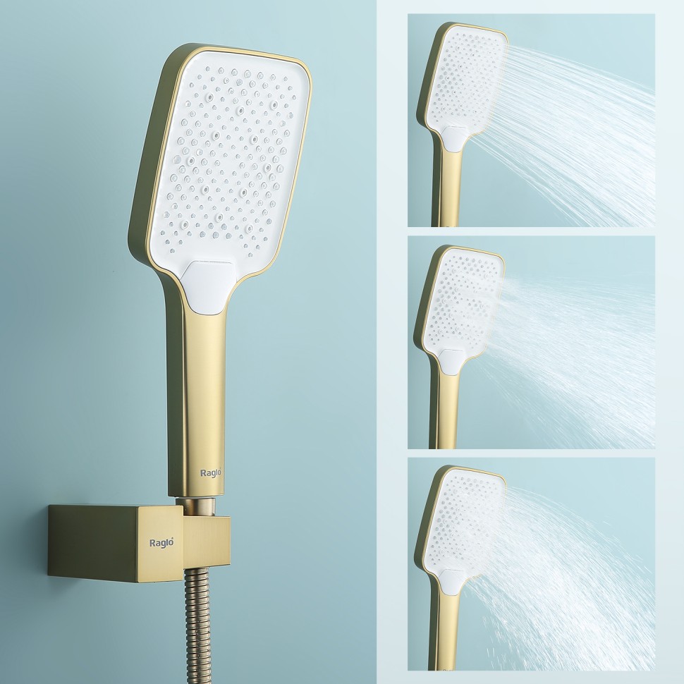 Душевая система Raglo встраиваемая золотой сатин