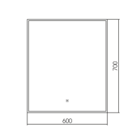 AQM9101B 600х700 Зеркало с подсветкой и подогревом