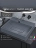 Раковина накладная прямоугольная, Uperwood Tanos Quartz 50 см, без отверстия для смесителя, серая, бетон