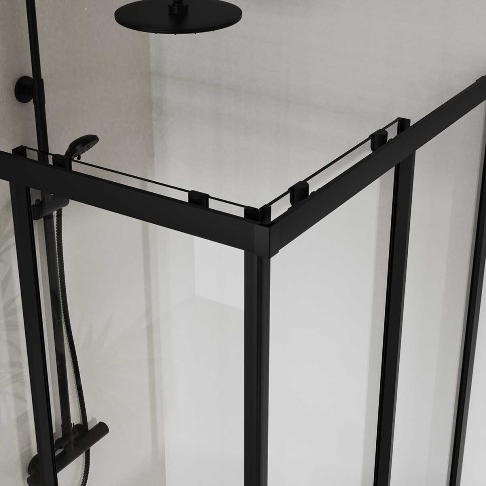 Душевой уголок City VSS-5CT9010CLB, 1000*900, черный, стекло прозрачное