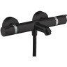 Смеситель Hansgrohe Ecostat для ванны, настенный, термостатический, цвет: черный матовый 13114670