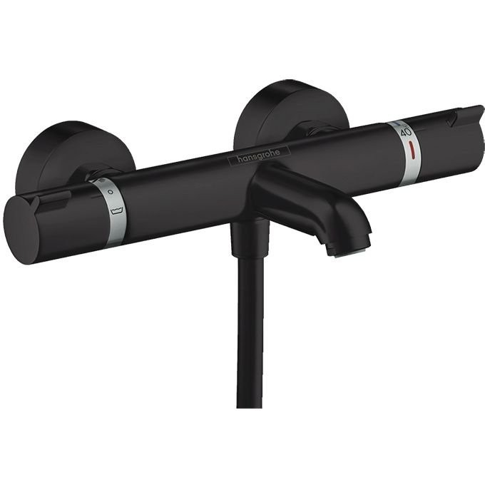 Смеситель Hansgrohe Ecostat для ванны, настенный, термостатический, цвет: черный матовый 13114670