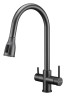 Смеситель для кухни Lange, вороненая сталь, La214212-GM, Paulmark