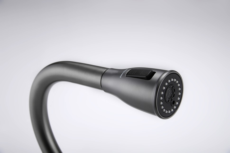 Смеситель для кухни Lange, вороненая сталь, La214212-GM, Paulmark