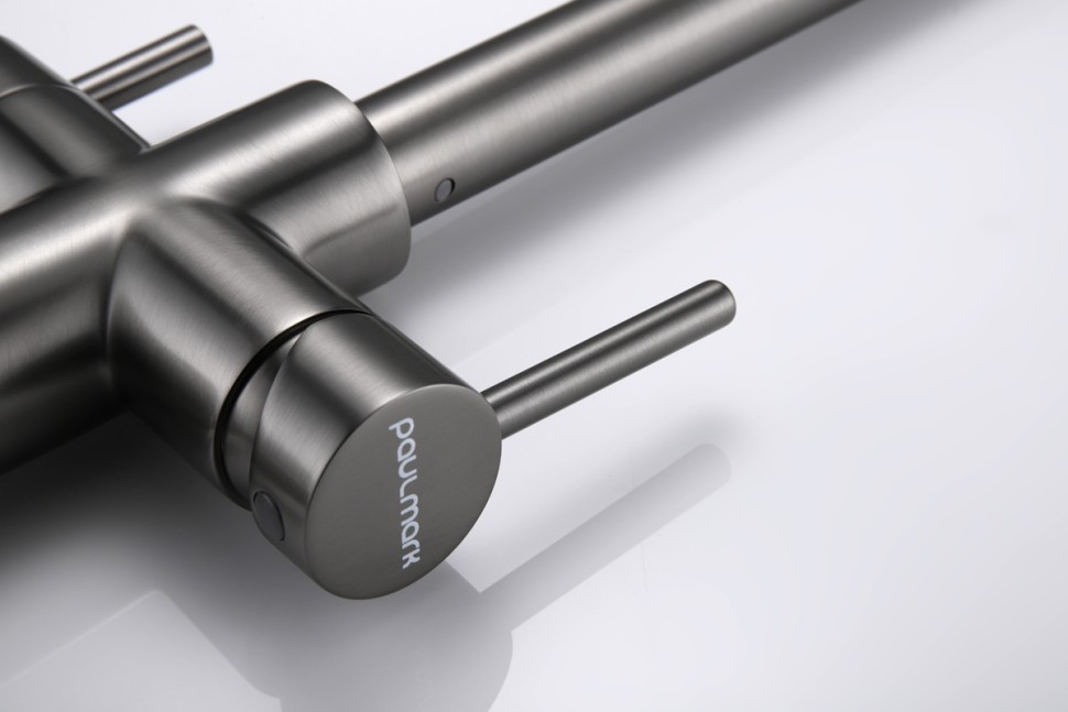 Смеситель для кухни Lange, вороненая сталь, La214212-GM, Paulmark