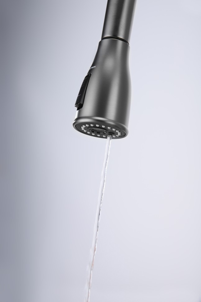 Смеситель для кухни Lange, вороненая сталь, La214212-GM, Paulmark