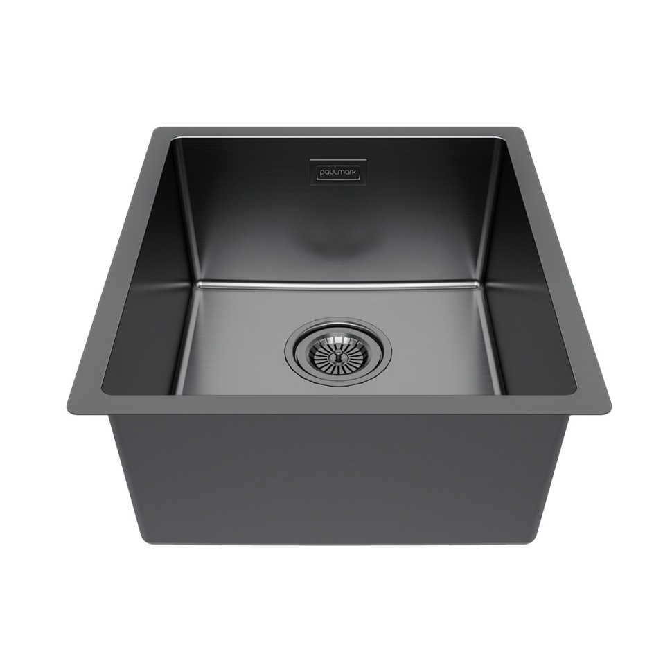 Мойка YUNI 39 UNI, нерж. сталь, YU39-GM, вороненая сталь, 390х440мм, Paulmark