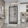 Дверь в нишу Niagara Nova NG-83-11AB (110х195) черный,дверь распашная,стекло прозрачное,1 место