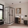 Душевое ограждение Niagara Nova NG-6881-08ВLACK (100х80х195) прямоугольник,черный,двери раздвижные,стекло прозрачное,1 место