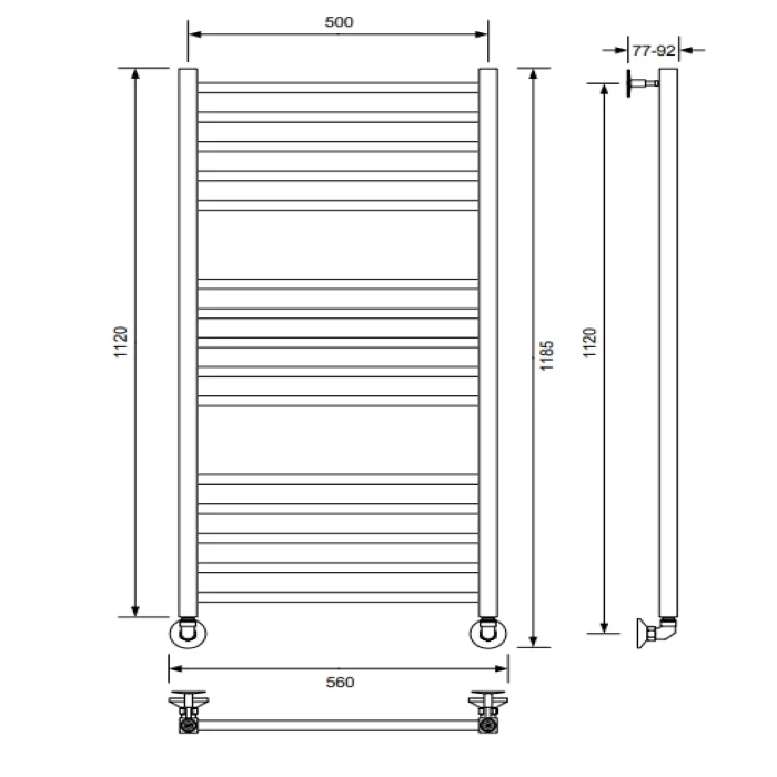 Полотенцесушитель водяной Veconi Vero-A, 50/120, хром