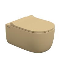 Унитаз подвесной BERGES EGO XL, матовый кашемир, микролифт, быстросъёмное