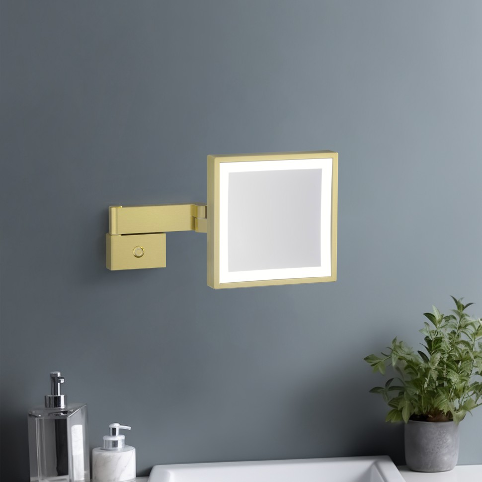 Зеркало с подсветкой Timo Selene 17074/17 золото матовое