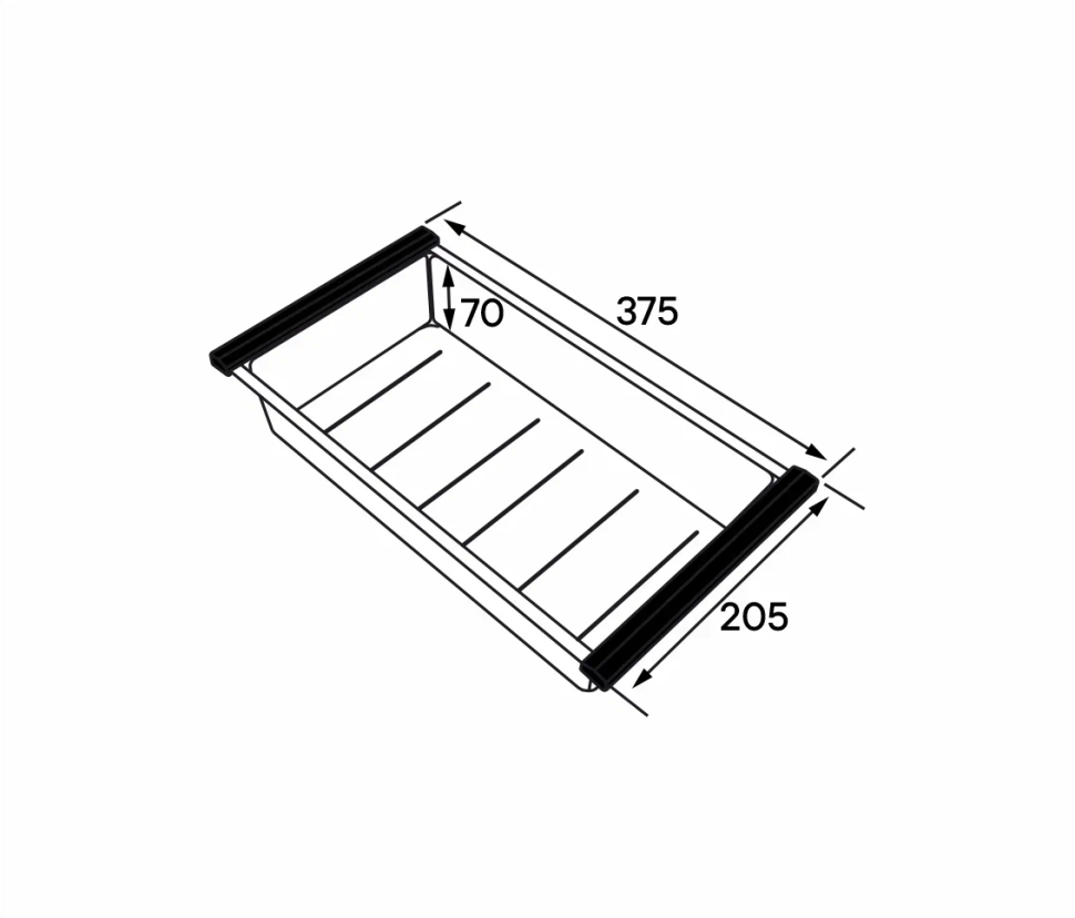 Коландер ADVANCE, A375-BS, брашированная нерж.сталь, 205х375мм, Paulmark