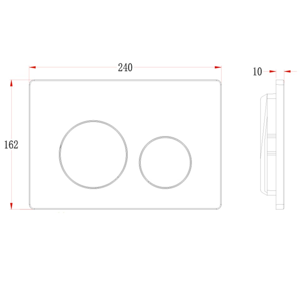Кнопка смыва Veconi FLUSH V2, FLV2-CM, 240х162х10, пластик, хром матовый