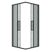Душевое ограждение Grossman Cosmo 301.K33.02.9090.21.02 (90х90х195) четверть круга,раздвижная,черный матовый,стекло шиншилла, 1 место