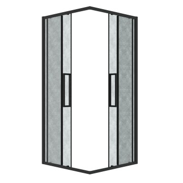 Душевое ограждение Grossman Cosmo 301.K33.02.9090.21.02 (90х90х195) четверть круга,раздвижная,черный матовый,стекло шиншилла, 1 место