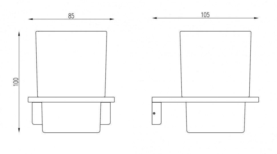 Стакан для зубных щеток с держателем ABBER Funktion AA1160 хром
