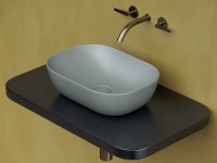 Умывальник чаша накладная прямоугольная (цвет Антрацит Матовый) Element 455x325x135мм