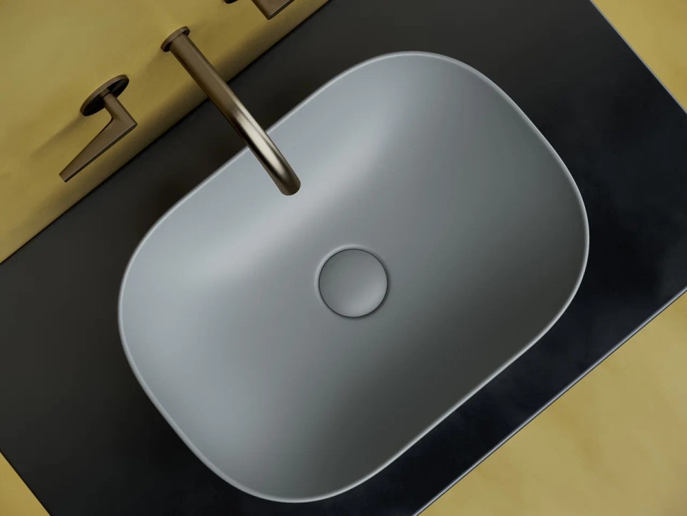 Умывальник чаша накладная прямоугольная (цвет Антрацит Матовый) Element 455x325x135мм