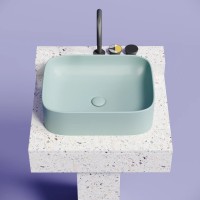 Умывальник чаша накладная прямоугольная (цвет Зеленый Матовый) Element 505x380x150мм