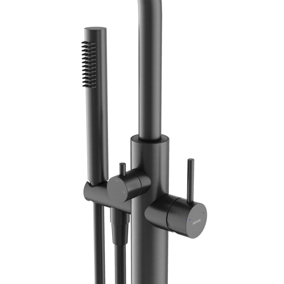 Смеситель для ванны напольный SANCOS Etna, вороненая сталь, арт. SC9009GG