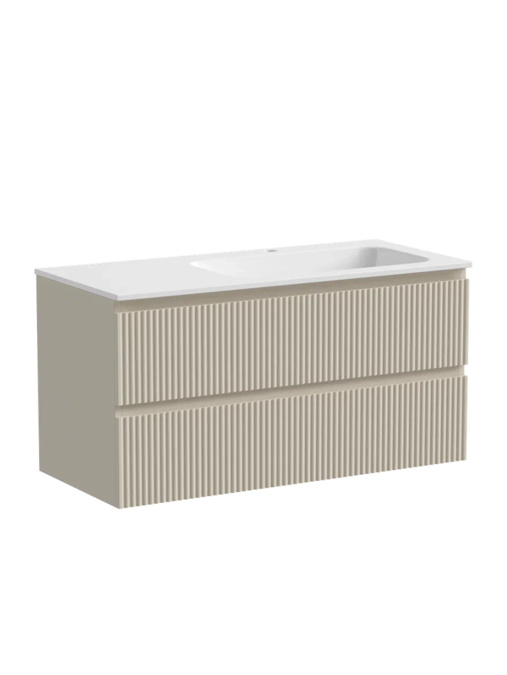 Тумба подвесная SANCOS Snob R правая 995х445х500, c двумя ящиками оснащенными доводчиками, Beige Soft , арт.SNR100RCE