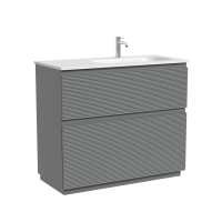 Тумба напольная SANCOS Folk Floor правая 995х445х850, c двумя ящиками оснащенными доводчиками, Ergraut soft, арт.FL100FRES