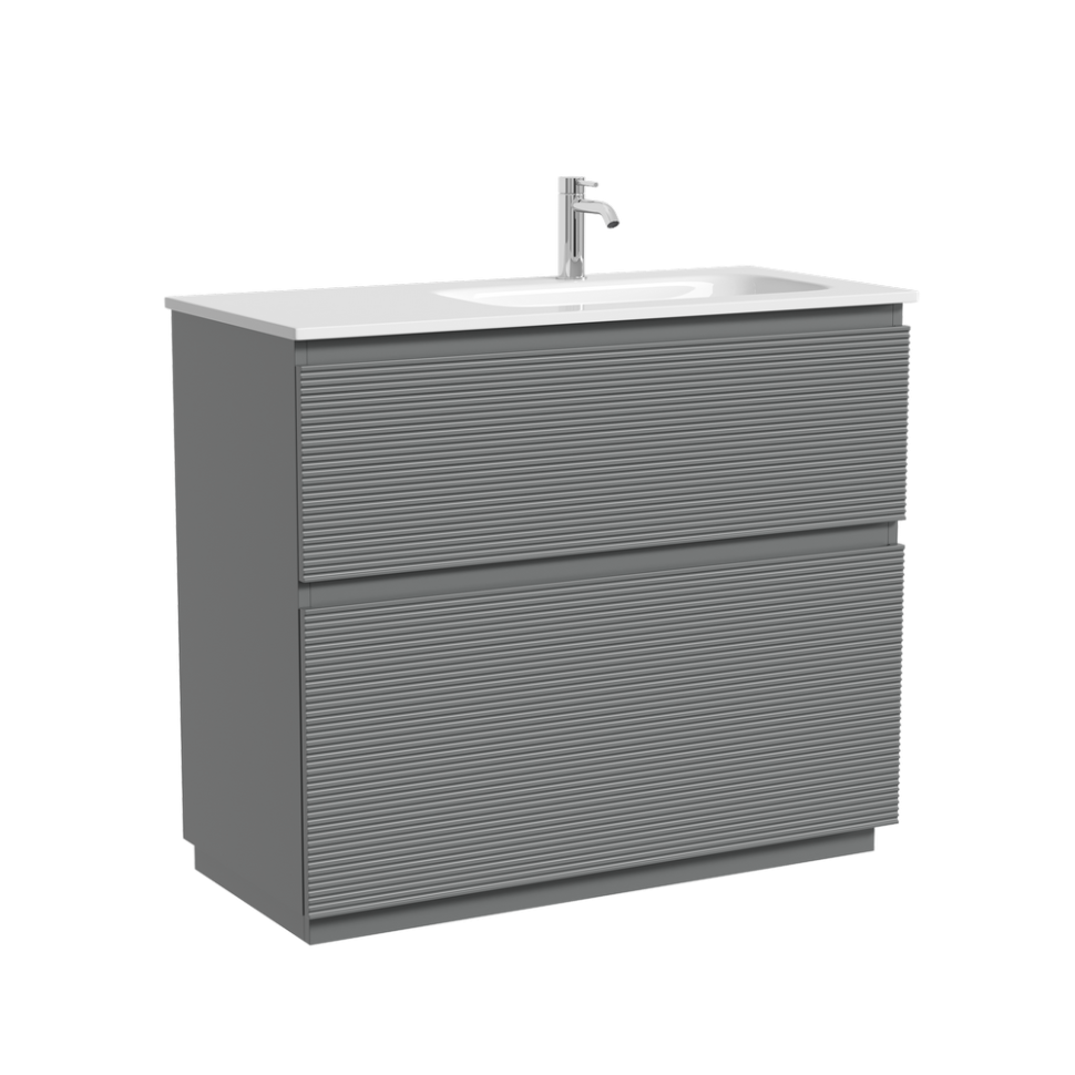 Тумба напольная SANCOS Folk Floor правая 995х445х850, c двумя ящиками оснащенными доводчиками, Ergraut soft, арт.FL100FRES