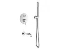 AQM8406CR Набор для комплектации ванны с изливом и смесителем, хром