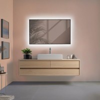 AQM9102B 600х1000 Зеркало с подсветкой и подогревом универсальный монтаж