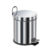 Ведро-контейнер BERGES для мусора с педалью 5 л, хром