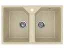 Кухонная мойка из искусственного камня Uperwood ECON UPD-402-002, прямоугольная, 2 чаши, бежевая матовая