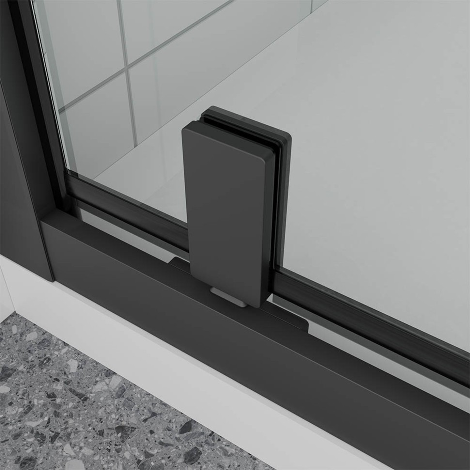 Душевой угол Veconi Ottimo P30SP B, 800х900х1900 черный матовый, стекло матовое