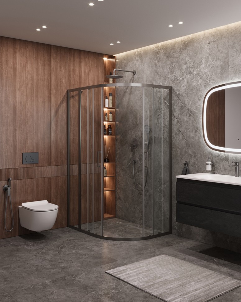 Душевой уголок CEZARES MOLVENO-RH-2-120/100-C-GM-IV