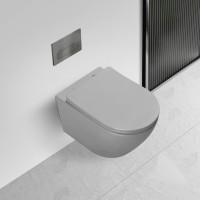 Унитаз подвесной Globo VT1-14TMG Tornado, цвет серый матовый, ультратонкое soft-close сиденье