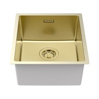 Мойка YUNI 39 UNI, нерж. сталь, YU39-LG, светлое золото, 390х440мм, Paulmark