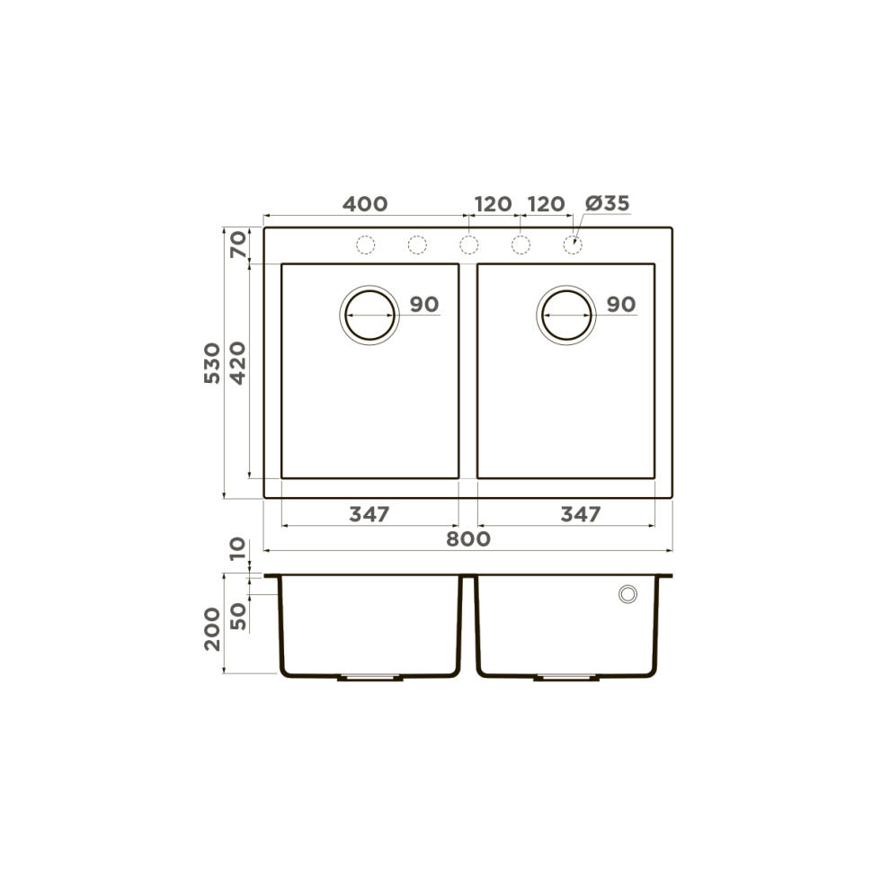 Кухонная мойка Omoikiri Bosen 80-2-PL Tetogranit/платина