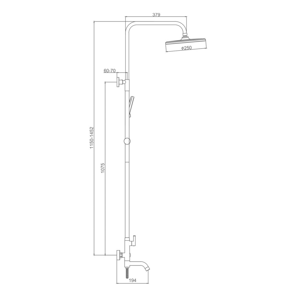 Душевая система Splenka для ванны и душа S221.24.05 Сатин