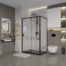 Душевое ограждение Niagara Nova NG-83-11AB-A80B (110х80х195) прямоугольник,черный,дверь распашная,стекло прозрачное,2 места