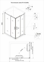 Душевой угол Veconi Rovigo RV-30B, 1200x800x1900 черный, стекло прозрачное