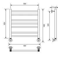 Полотенцесушитель водяной Veconi Vero-A, 50/60, черный