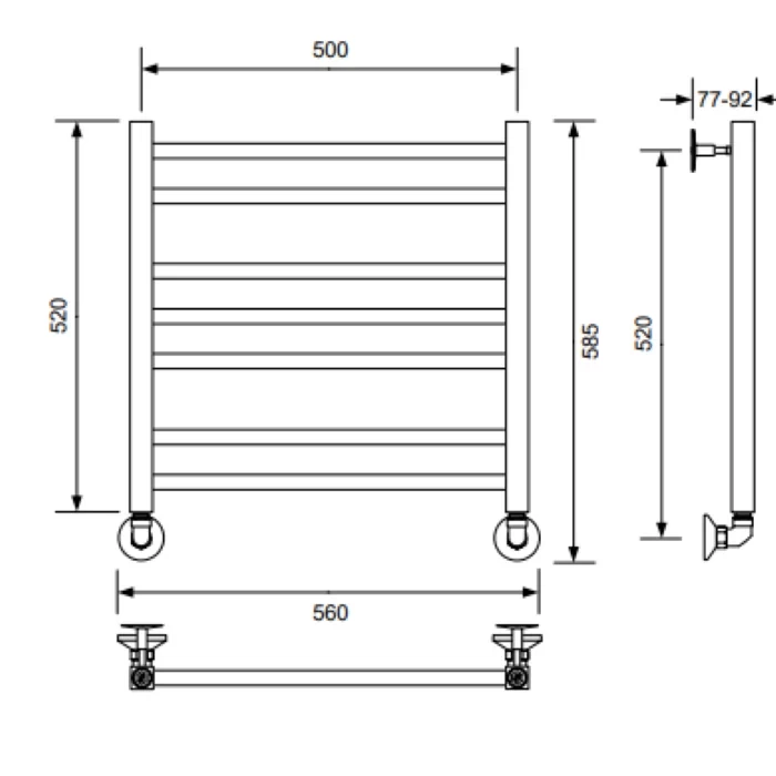 Полотенцесушитель водяной Veconi Vero-A, 50/60, черный