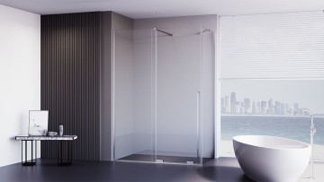 Боковая панель Veconi Premium Trento SP-50CH, 1000х2000 , хром, стекло прозрачное