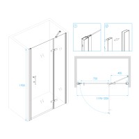 Душевая дверь RGW PA-07B R (Прозрачное, 1200)