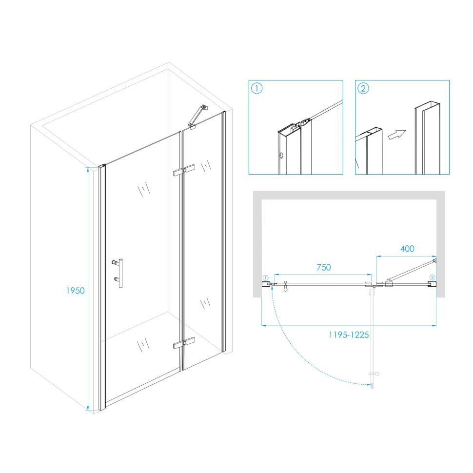 Душевая дверь RGW PA-07B R (Прозрачное, 1200)