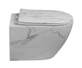 Унитаз подвесной MILLEAU VORTEX-A MYL045SMAW с микролифтом (матовый белый мрамор) / Tornado