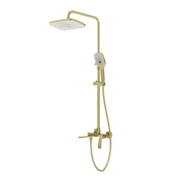 Душевая стойка Grossman Mercury 500.K35.10.320 с верхним душем,ручной лейкой и смесителем,золото сатиновый,1 место