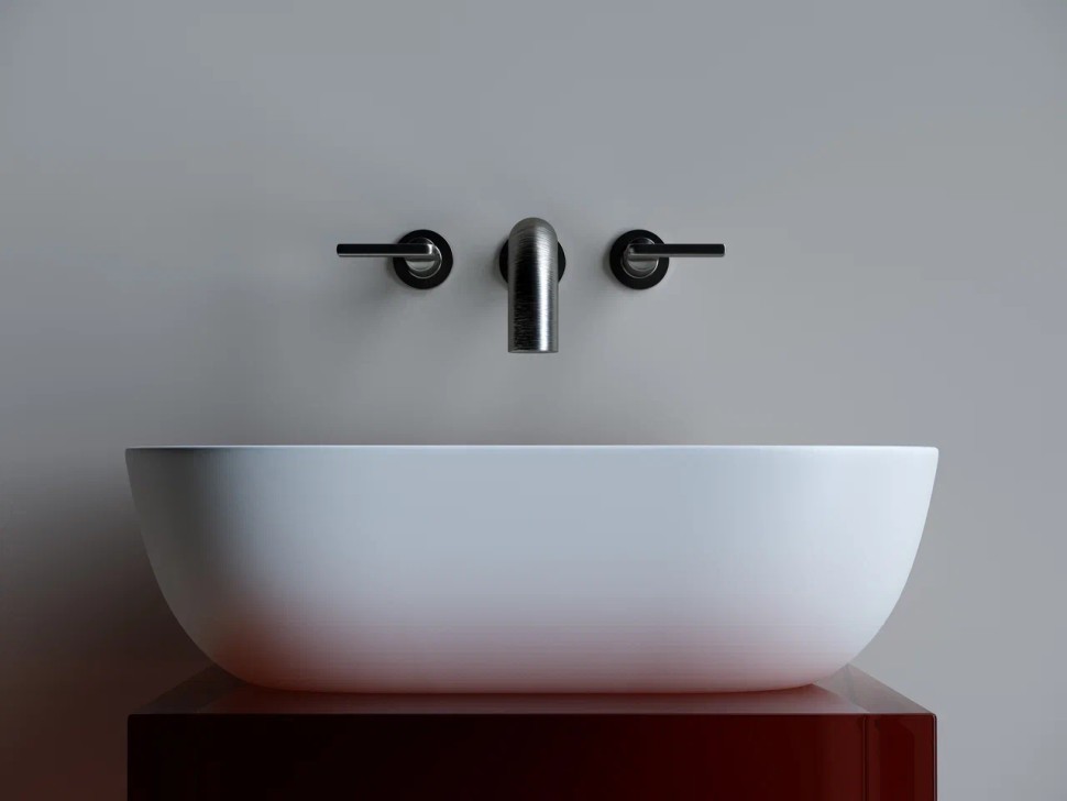 Умывальник чаша накладная прямоугольная (цвет Белый Матовый) Element 455x325x135мм